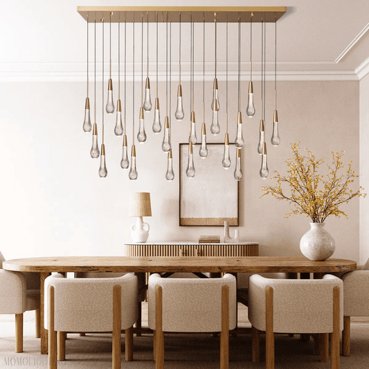 SOLITAIRE LINEAR MODERN CHANDELIER 37"W-Nobipets
