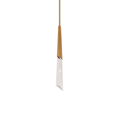 Solitude Mini LED Pendant Light in Aged Brass.