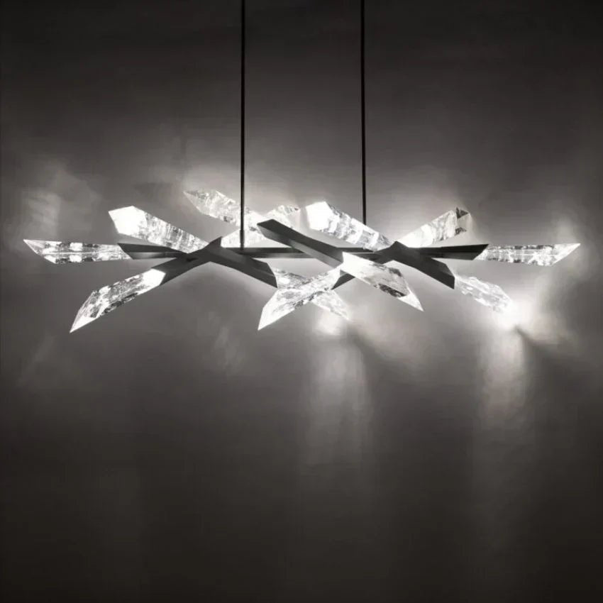 Solitude Rectangular Crystal Chandelier 60"