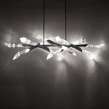 Solitude Rectangular Crystal Chandelier 60"