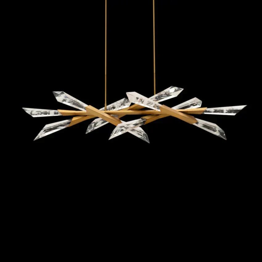 Solitude Rectangular Crystal Chandelier 60"