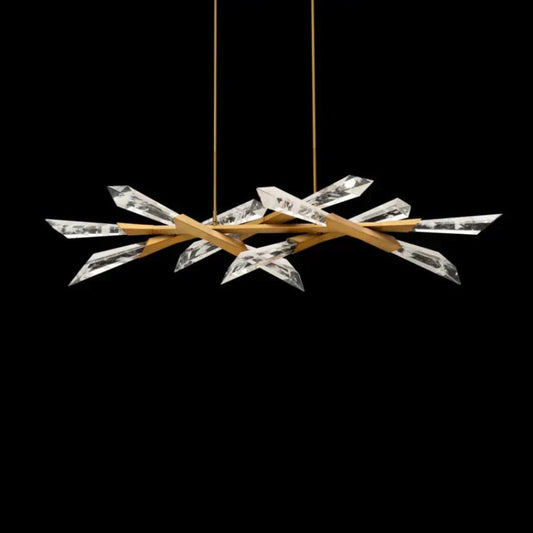 Solitude Rectangular Crystal Chandelier 60"