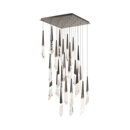 Solitude Square LED Multi Pendant Light in Antique Nickel (25-Light).