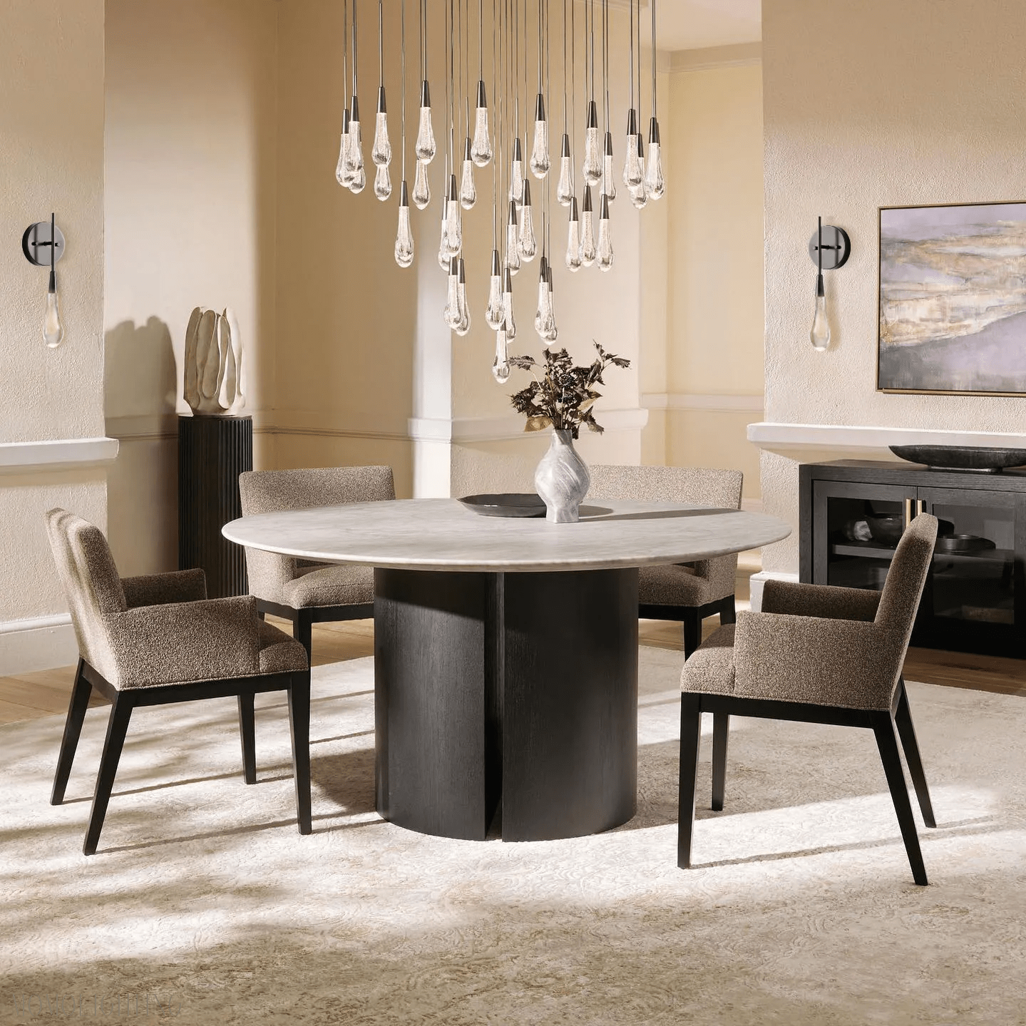 Soltaire Round Crystal Chandelier 17“ 24” 36“-Nobipets