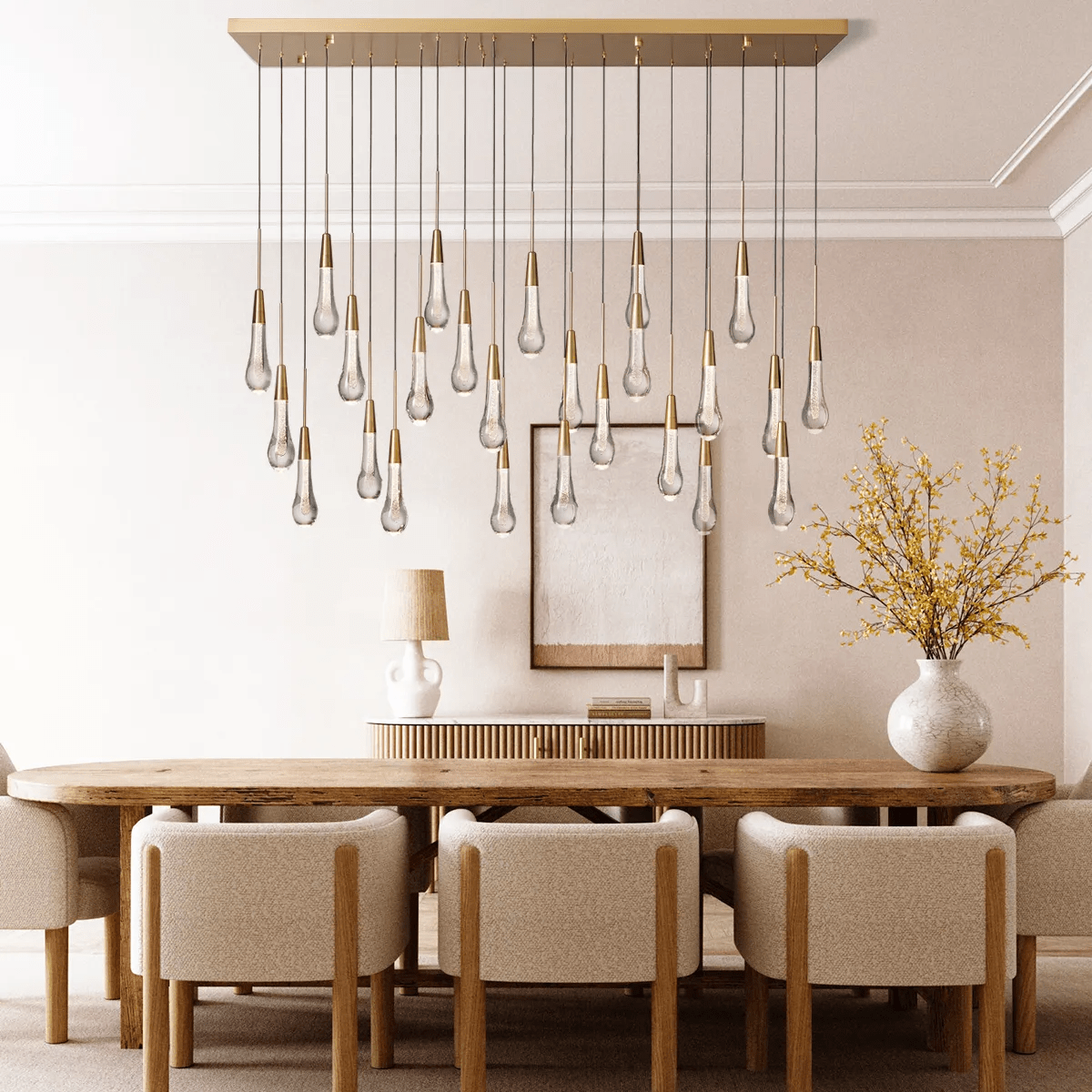 Soltairer Linear Chandelier 37"w 70"w-Nobipets