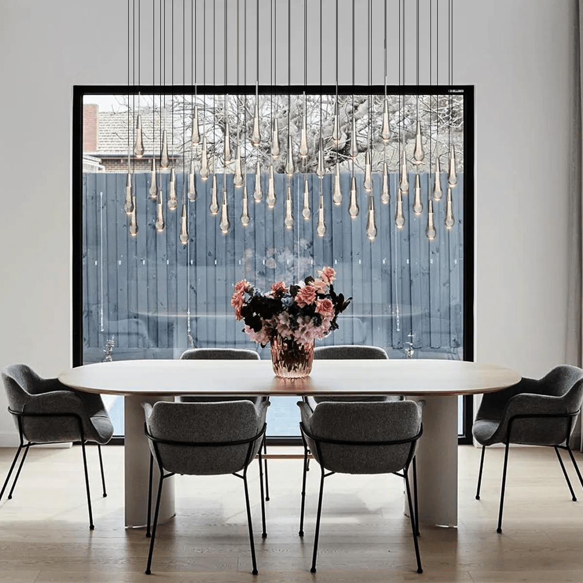 Soltairer Linear Chandelier 37"w 70"w-Nobipets
