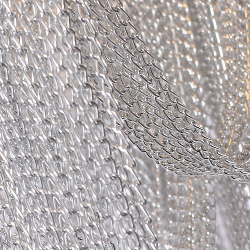 Sophian Aluminum Chain Tassel Round Chandelier-Nobipets