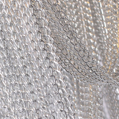 Sophian Aluminum Chain Tassel Round Chandelier-Nobipets