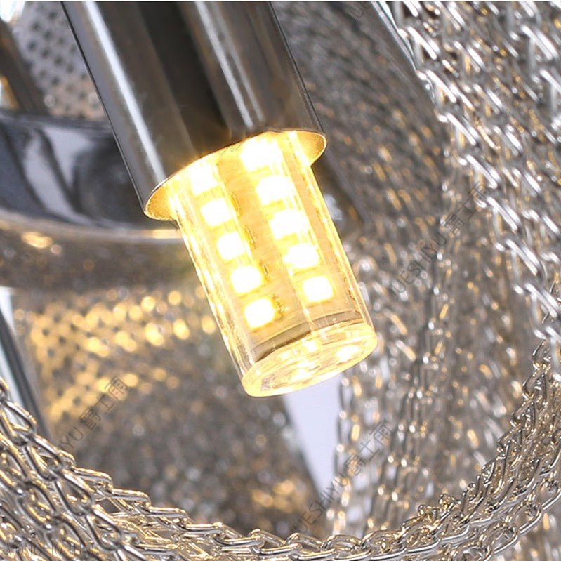 Sophian Aluminum Chain Tassel Round Chandelier-Nobipets
