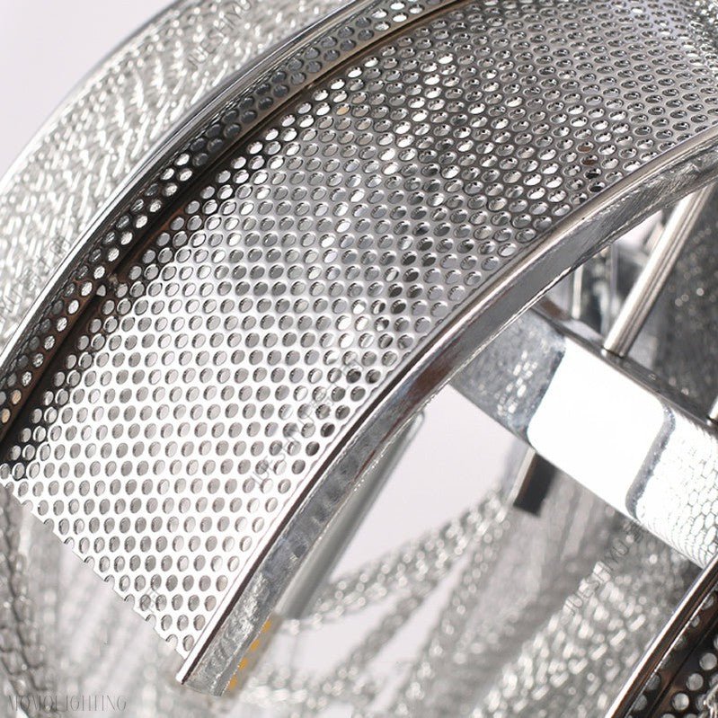 Sophian Aluminum Chain Tassel Round Chandelier-Nobipets