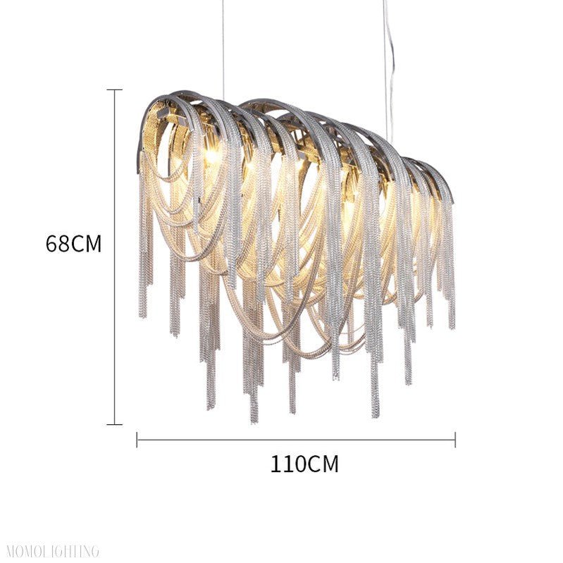 Sophian Luxury Aluminum Chain Tassel Chandelier-Nobipets