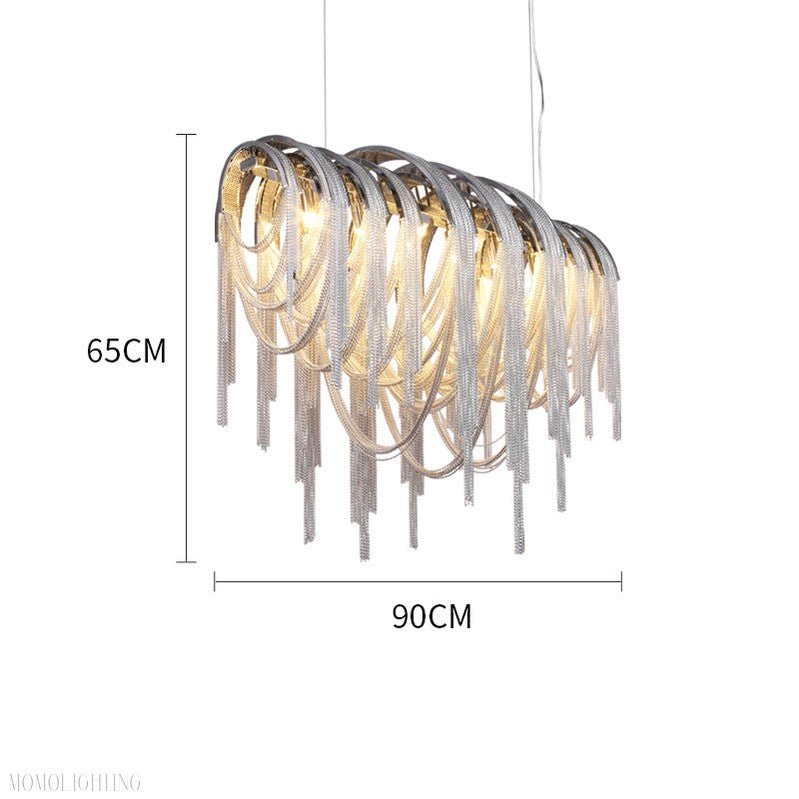 Sophian Luxury Aluminum Chain Tassel Chandelier-Nobipets