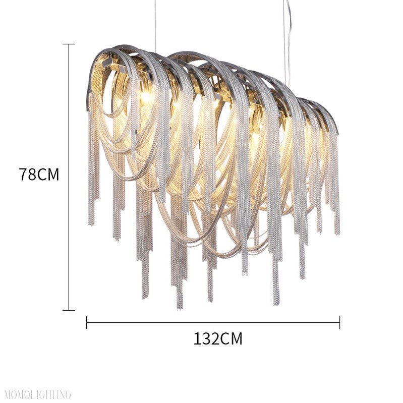 Sophian Luxury Aluminum Chain Tassel Chandelier-Nobipets