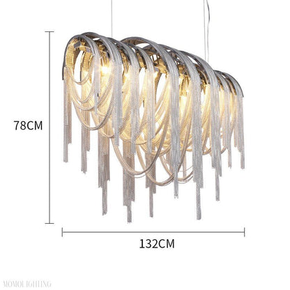 Sophian Luxury Aluminum Chain Tassel Chandelier-Nobipets