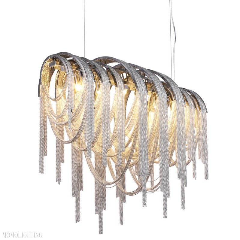 Sophian Luxury Aluminum Chain Tassel Chandelier-Nobipets