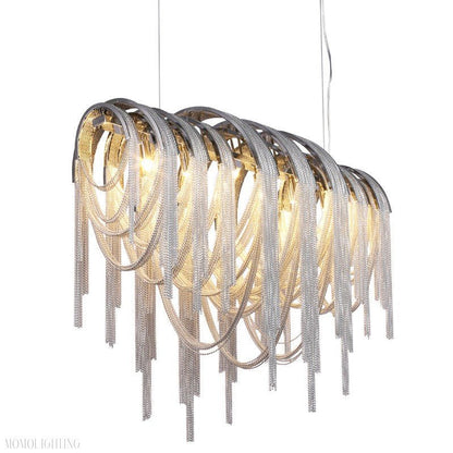 Sophian Luxury Aluminum Chain Tassel Chandelier-Nobipets