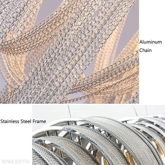Sophian Luxury Aluminum Chain Tassel Chandelier-Nobipets
