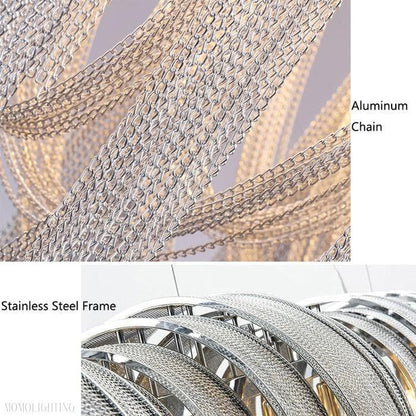 Sophian Luxury Aluminum Chain Tassel Chandelier-Nobipets