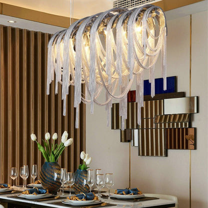 Sophian Luxury Aluminum Chain Tassel Chandelier-Nobipets