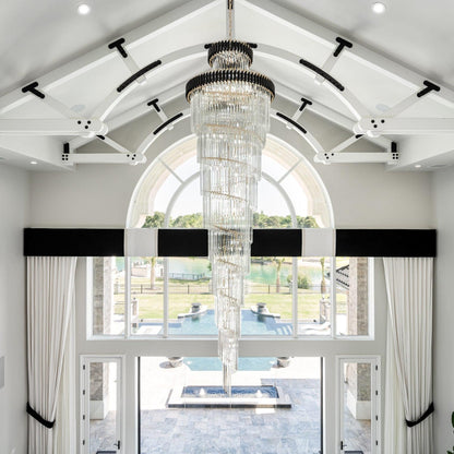 Spiral Crystal Chandelier For Foyer/ Staircase-Nobipets