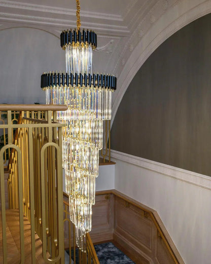 Spiral Crystal Chandelier For Foyer/ Staircase-Nobipets