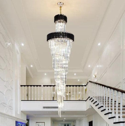 Spiral Crystal Chandelier For Foyer/ Staircase-Nobipets