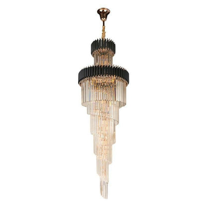 Spiral Crystal Chandelier For Foyer/ Staircase-Nobipets