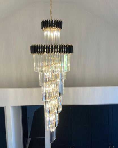 Spiral Crystal Chandelier For Foyer/ Staircase-Nobipets
