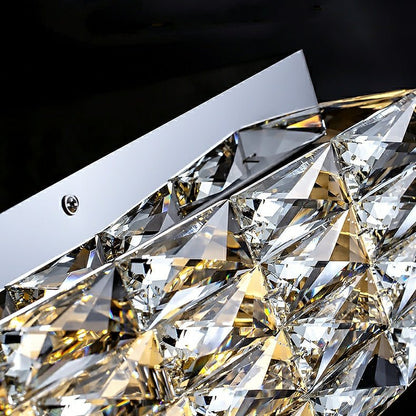 Square Crystal Flush Mounted Living/ Bedroom Chandelier Shining Ceiling Lighting Fixture For Hotel Decor-Nobipets