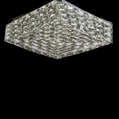 Square Crystal Flush Mounted Living/ Bedroom Chandelier Shining Ceiling Lighting Fixture For Hotel Decor-Nobipets