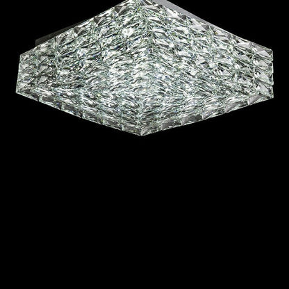 Square Crystal Flush Mounted Living/ Bedroom Chandelier Shining Ceiling Lighting Fixture For Hotel Decor-Nobipets