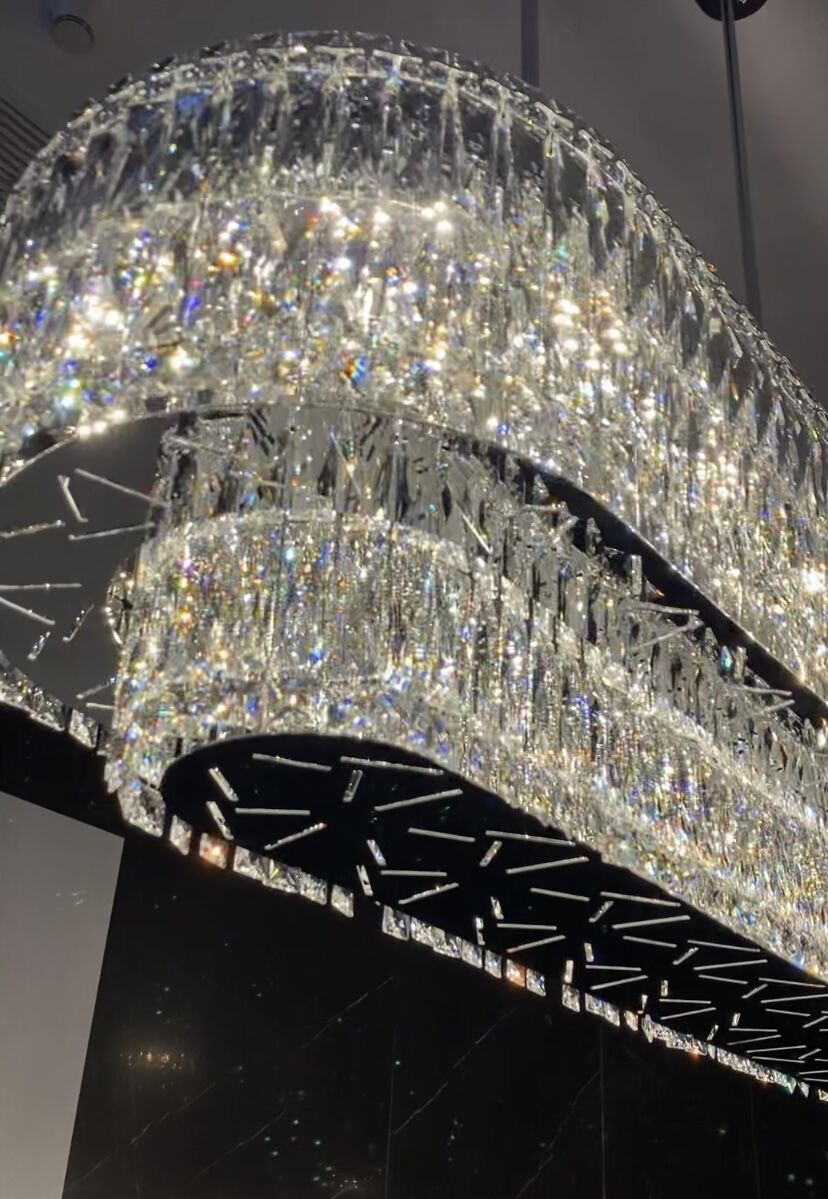 Stunning Modern Rectangle Ceiling Light Crystal Chandelier For Dining Table/Coffee Table/Living Room/Bedroom-Nobipets