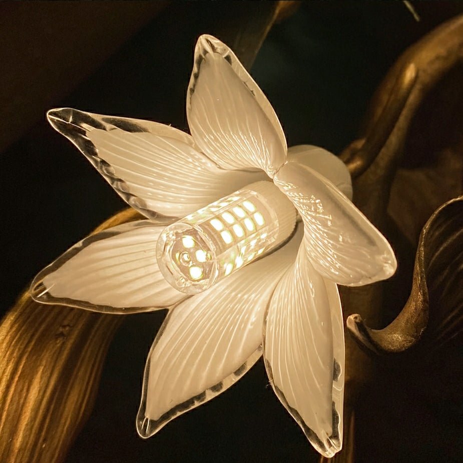 Stylish Colored Glaze Flower Crystal Chandelier Brass Tree Branch Ceiling Light For Living Room Hotel Hall-Nobipets