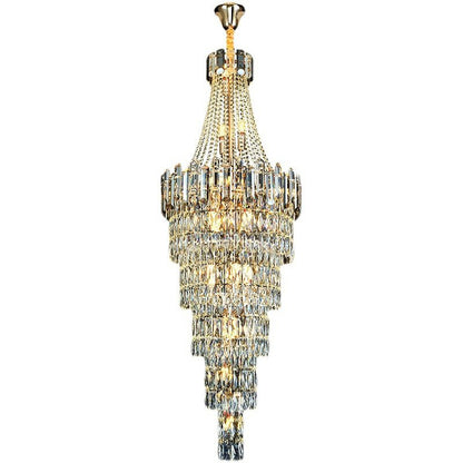 Stylish Foyer Long Staircase Chandelier Large Crystal Ceiling Lighting Fixture For Living Room Decoration-Nobipets