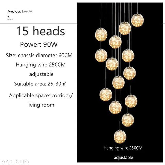 Sydel Bubble Glass Chandelier-Nobipets