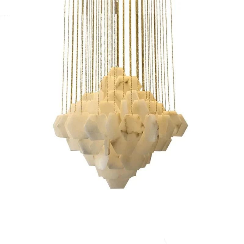 Talan Multi-layer Irregular Alabaster Chandelier-Nobipets