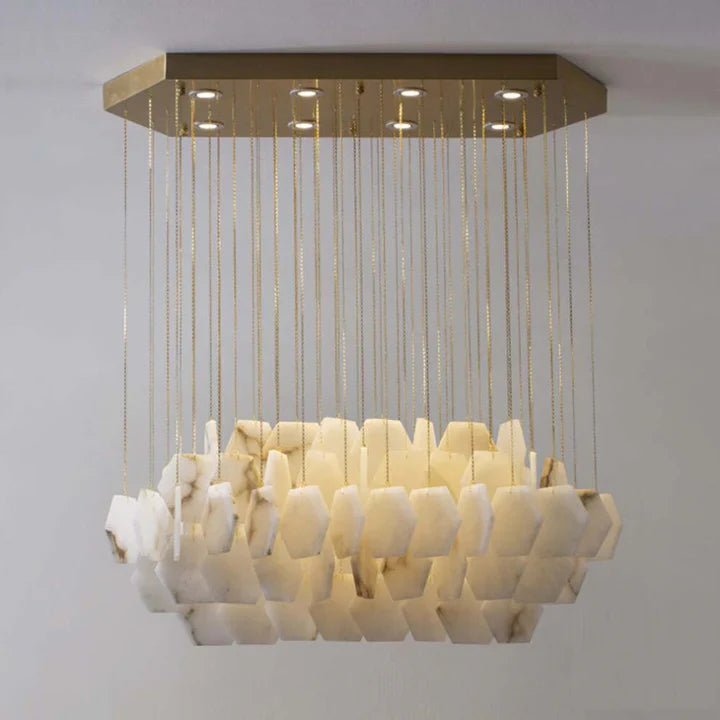 Talen Alabaster Rectangle Chandelier 32"W