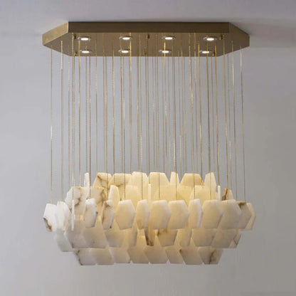 Talen Alabaster Rectangle Chandelier 32"W
