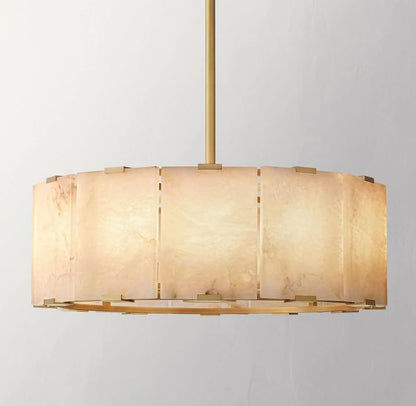 Tam Round Alabaster Chandelier-Nobipets