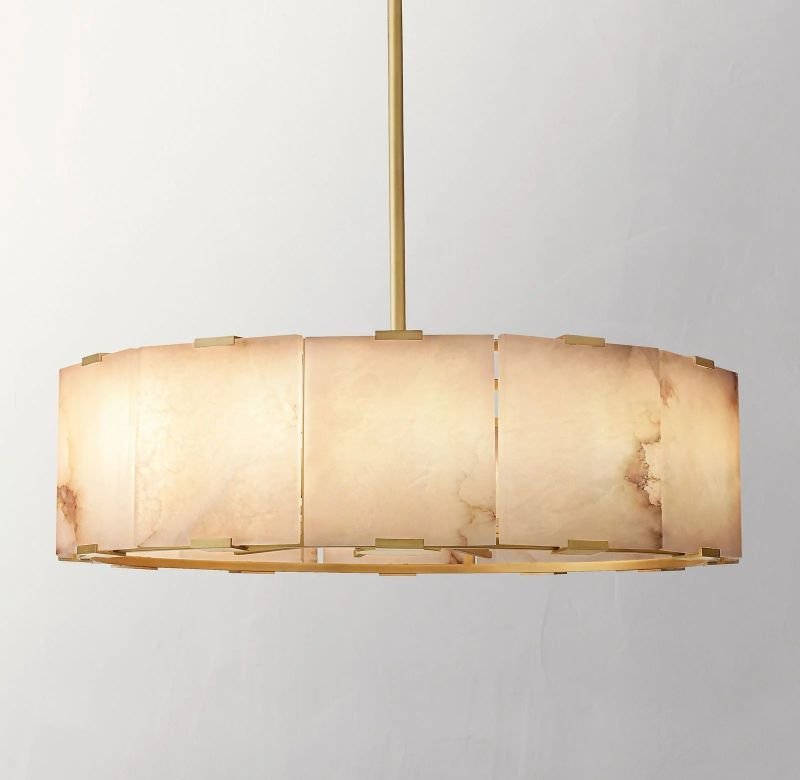 Tam Round Alabaster Chandelier-Nobipets