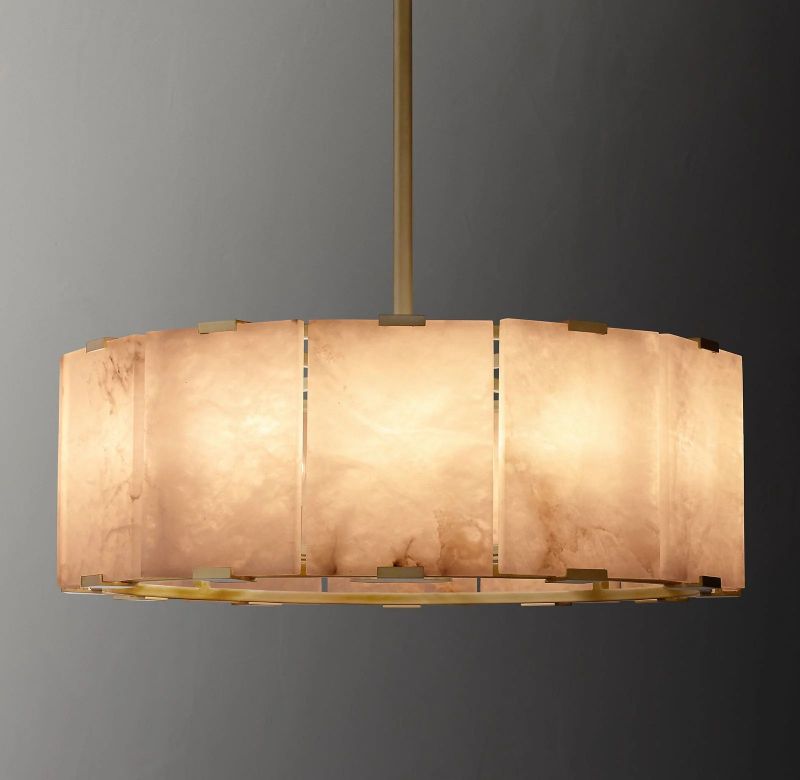 Tam Round Alabaster Chandelier-Nobipets
