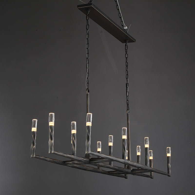 Thaddeus Forged Linear Chandelier 54" 72" 96"-Nobipets