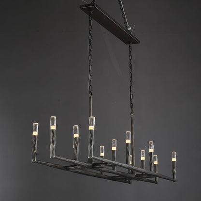 Thaddeus Forged Linear Chandelier 54" 72" 96"-Nobipets