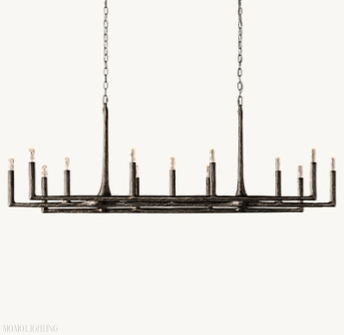 Thaddeus Forged Linear Chandelier 54" 72" 96"-Nobipets