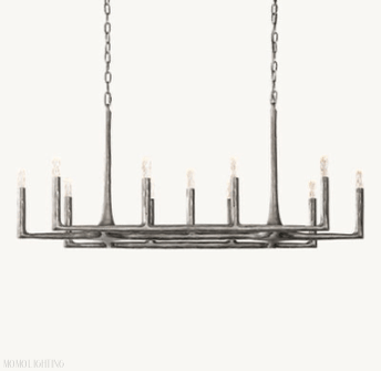 Thaddeus Forged Linear Chandelier 54" 72" 96"-Nobipets