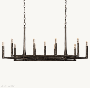 Thaddeus Forged Linear Chandelier 54" 72" 96"-Nobipets