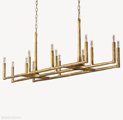 Thaddeus Forged Linear Chandelier 54" 72" 96"-Nobipets