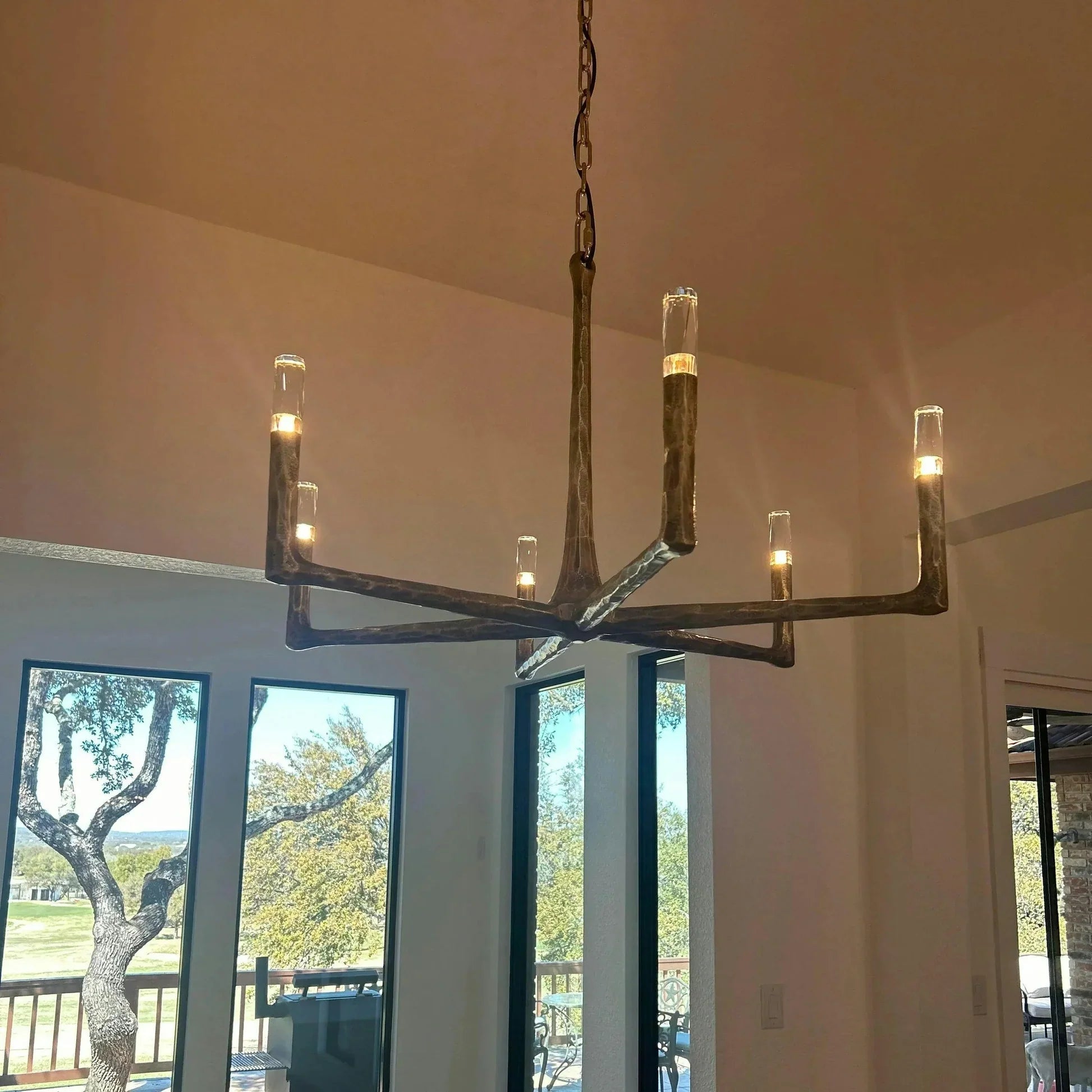 Thaddeus Forged Round Chandelier 36" 48” 60” 72”-Nobipets