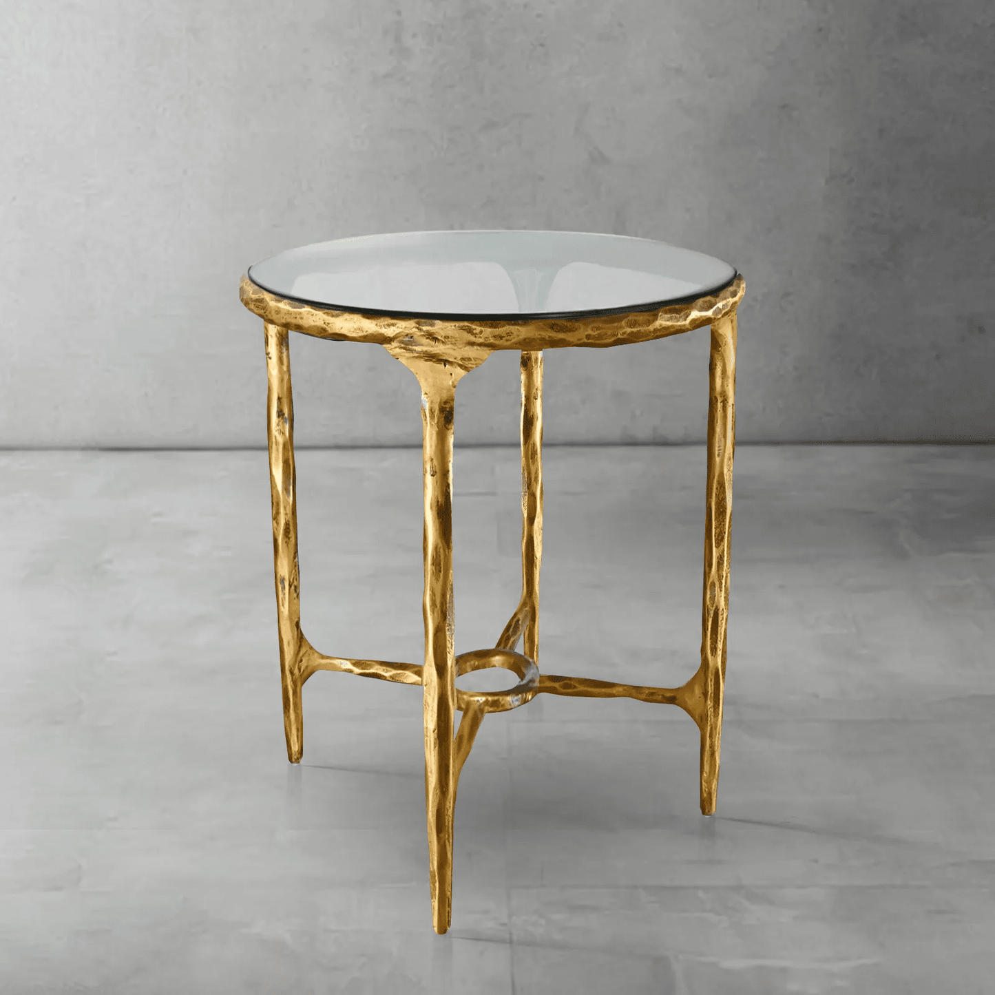 Thaddeus Glass Round Side Table 18" 22"