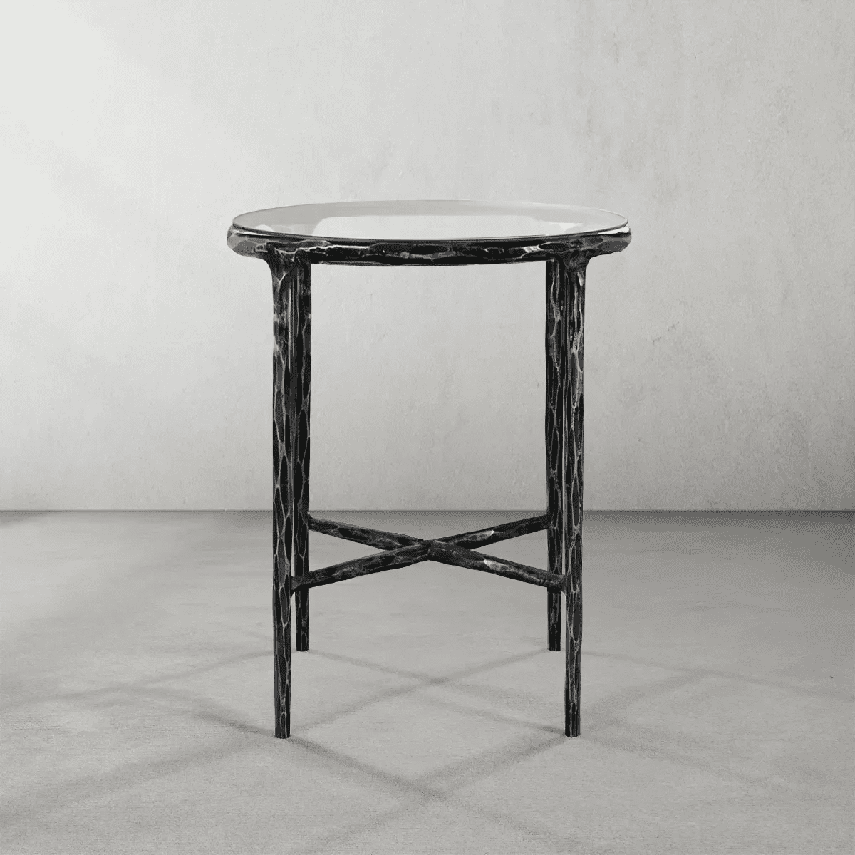 Thaddeus Glass Round Side Table 18" 22"
